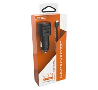 Зарядно за автомобил за iPhone 5 + кабел 12V 3.4A